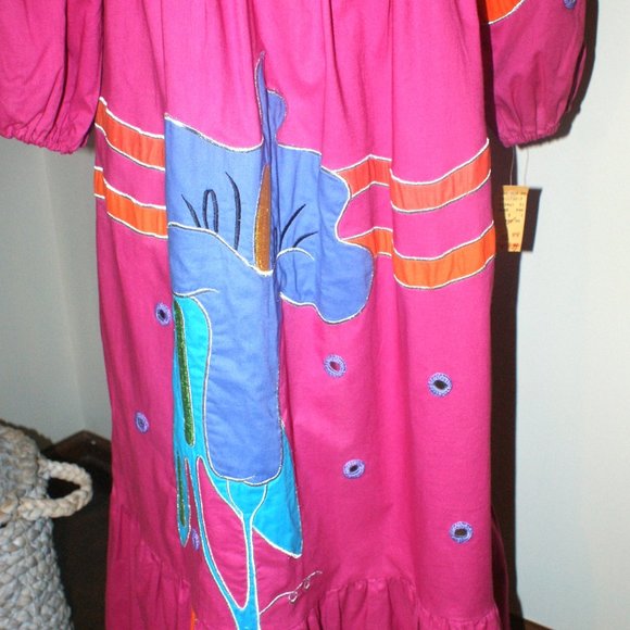 NWT Ramona Rull Boho Midi Dress - Pink with embroidery - Size S/P - Picture 3 of 10